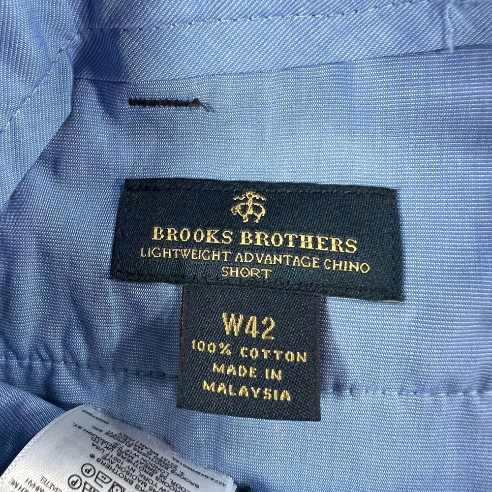 Brooks Brothers Elliot Shorts Mens 42 Blue Pleated Chino Casual Work Golf New